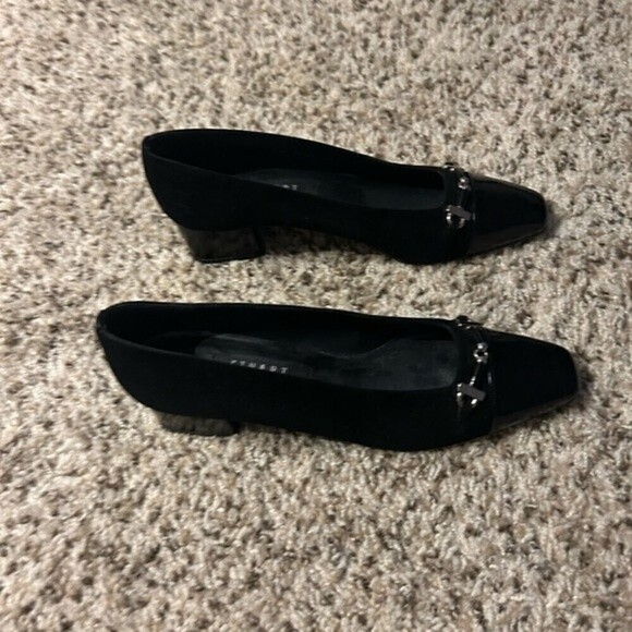 Stuart Weitzman Black Heels with Silver Accents - Picture 3 of 10